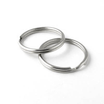 Split ring for keys, key ring, chrome coloured iron, 25mm, 6pcs.