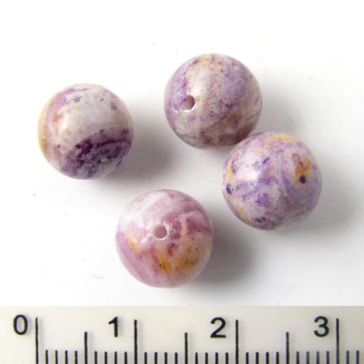 Lapidalite jasper, round bead, 10mm. 6pcs.