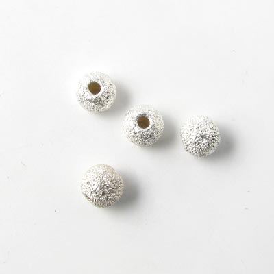 Stardust bead, silver diameter 3mm, 4pcs.
