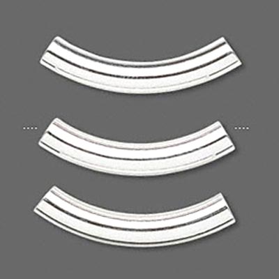 Silvered curved tube, 30x5mm, 6pcs.