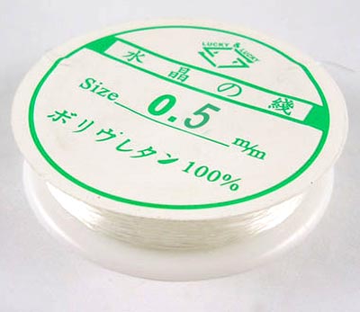 Elastic cord, round, clear, thickness 0.5mm, 6m.