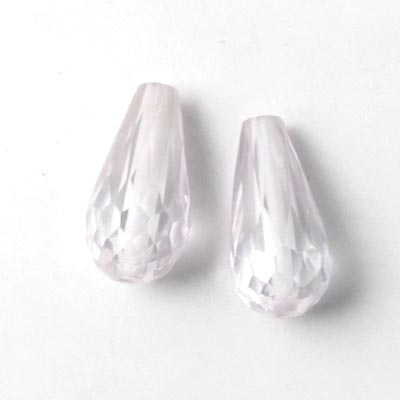 Zirconia, teardrop, transparent, 18x9mm, 1pc.