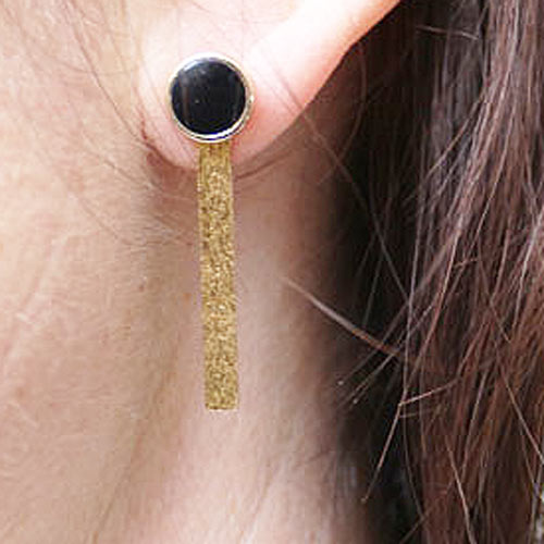 Earstuds with flat pad, gold-plated steel, earnuts included, 6mm, 6pcs