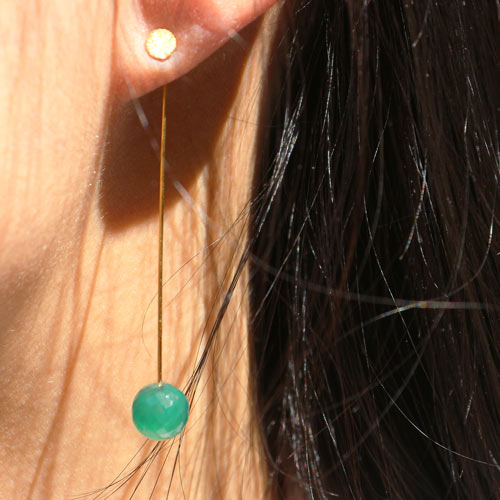 Earstuds with 8 mm pad, brushed surface, sterling silver, 2pcs.