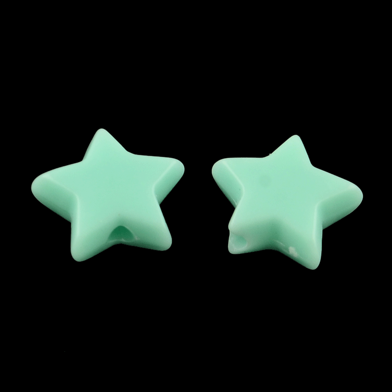 Acrylic beads, star, mixed colours, 10X10mm, 20 pcs 