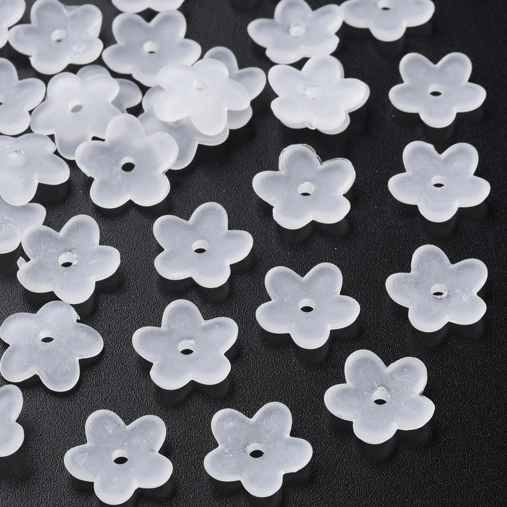 Acrylic, flowers, mixed colours, 12,5x13 mm, 10 pcs