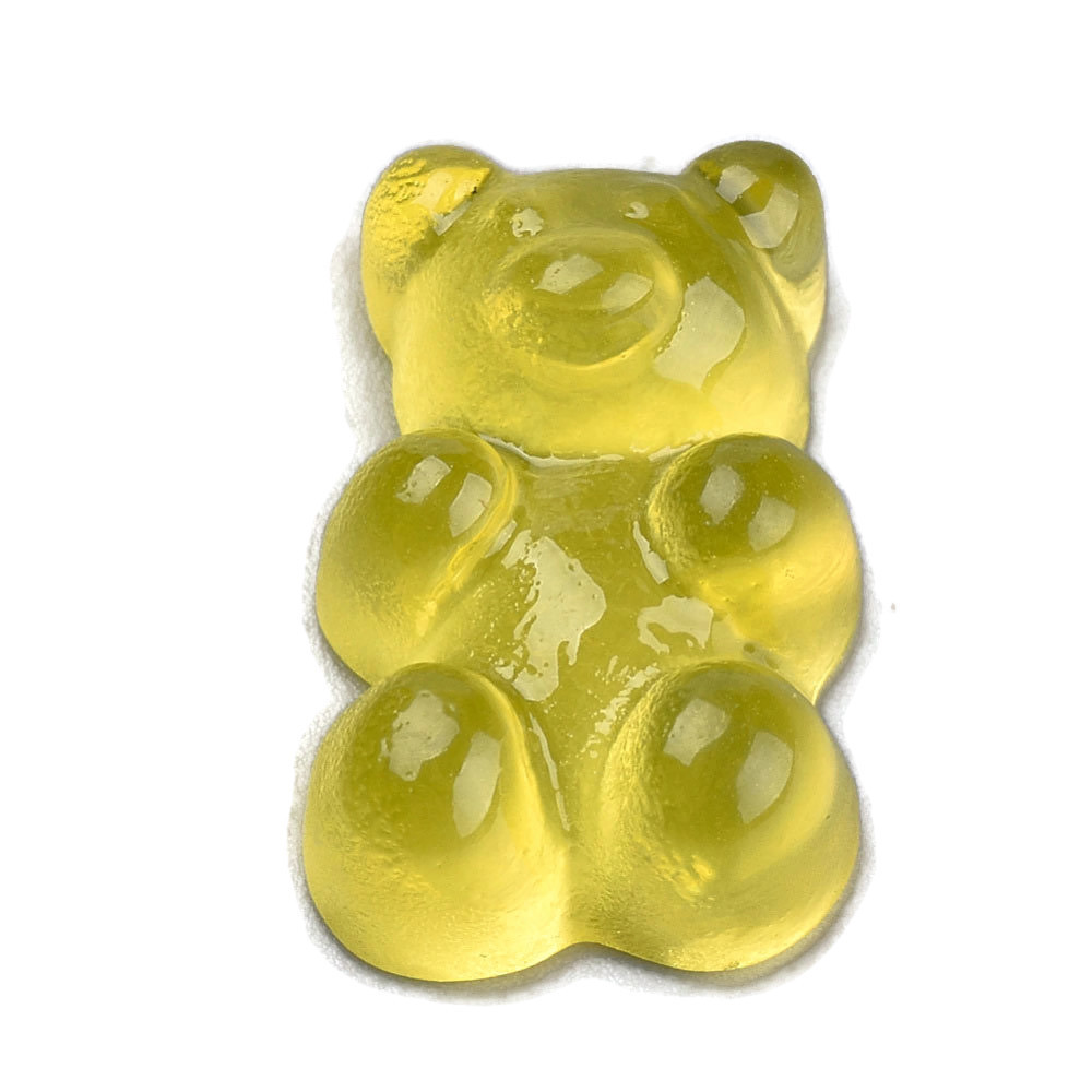 Teddy bear, resin, yellow, imitation candy bear, 17x12x7mm, 6 pcs