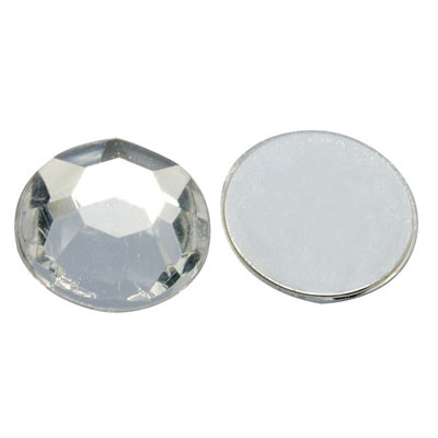 Acrylic Rhinestones, clear facet, 10mm, 20pcs.