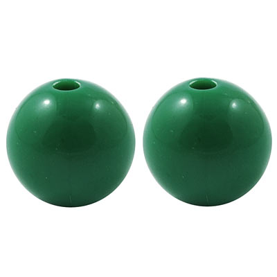Acrylic beads, 20mm, round, dark green, 6pcs.