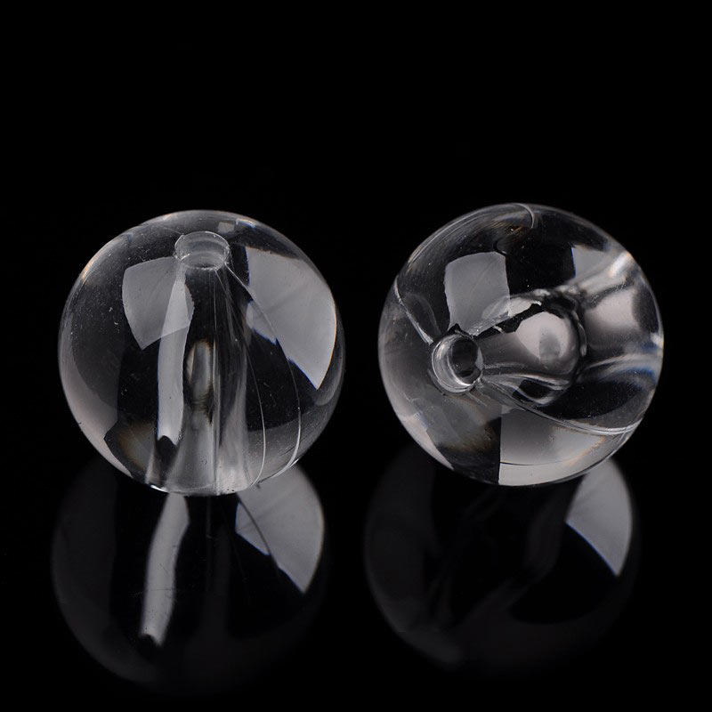 Acrylic bead, clear, transparent, round, diameter 10 mm, 20 pcs.