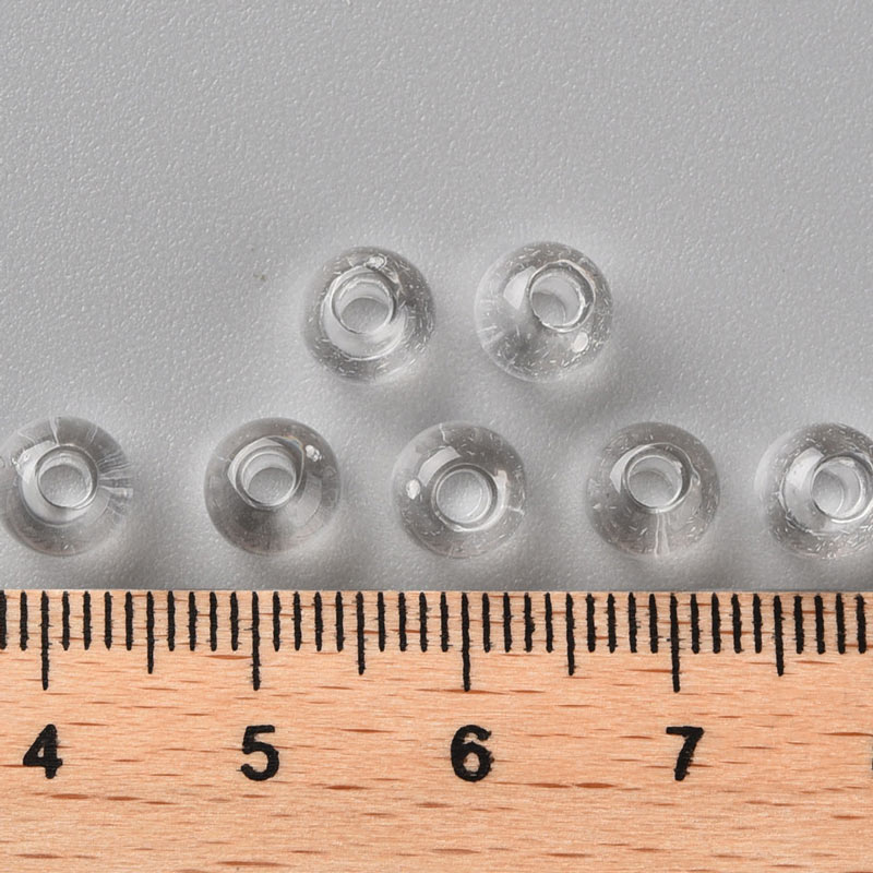 Acrylic bead, clear, transparent, round, diameter 6 mm, 50 pcs.