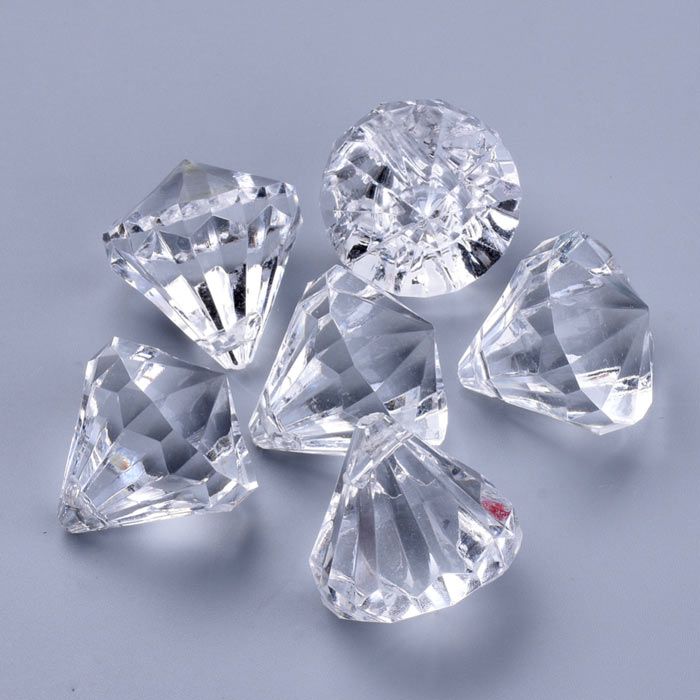  Prism, cross-drilled, acrylic, 15x15 mm. 6 pcs.