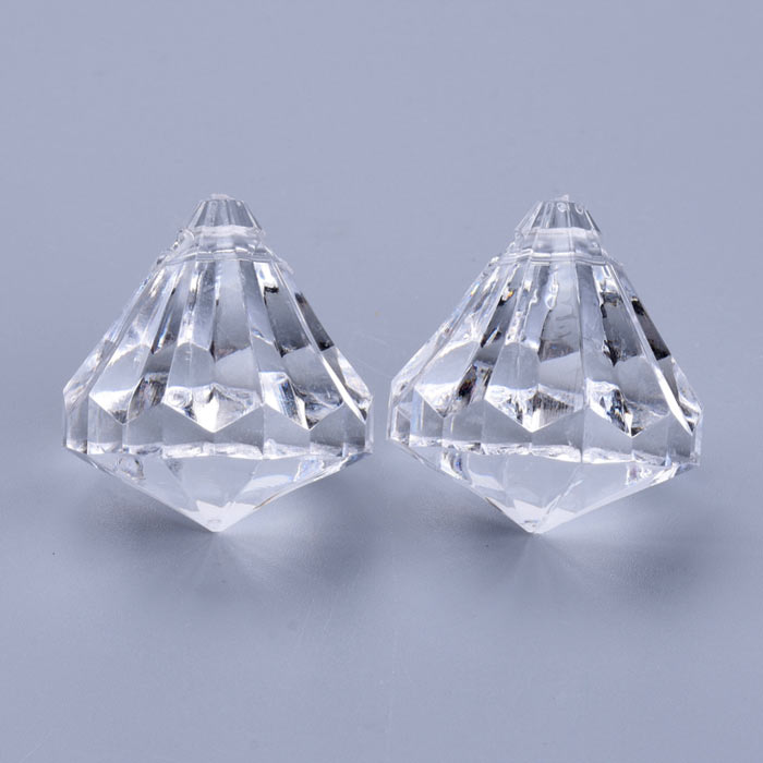  Prism, cross-drilled, acrylic, 15x15 mm. 6 pcs.