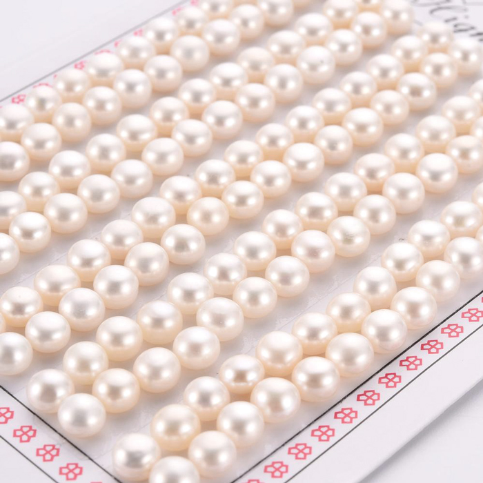 Freshwater pearl, white, half-drilled, flat back, 5 mm, A-grade, 2 pcs
