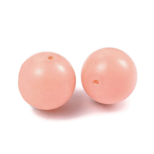 2pcs., light pink, half-drilled shell pearl, 6mm.
