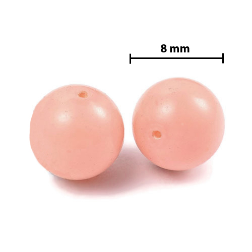 2pcs., light pink, half-drilled shell pearl, 8mm.