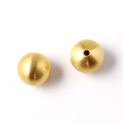 Frosted gilded steel bead, diameter 6 mm, inner hole size 2 mm, 2pcs