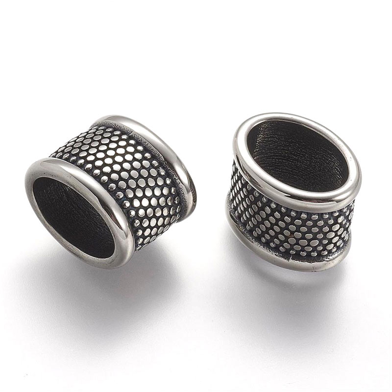 Connector bead, oval-shaped hole, stainless steel, hole size 12,5x8,5mm, 1pc