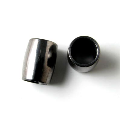 Tube connector, black stainless steel, 12x8 with hole size 5mm.