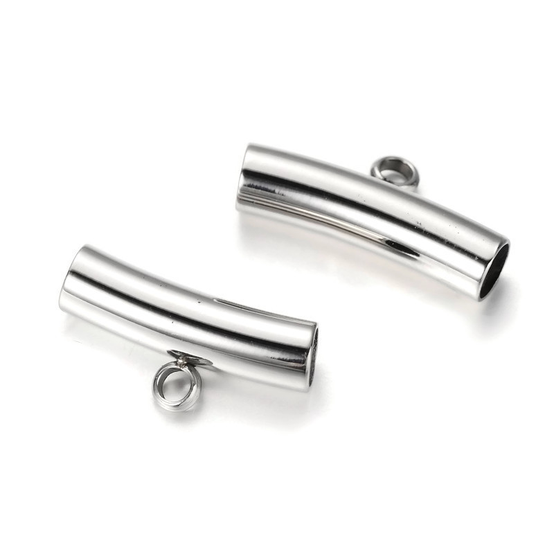 Bend tube with loop, steel, 17.5x5mm, hole size 4mm, 1pc