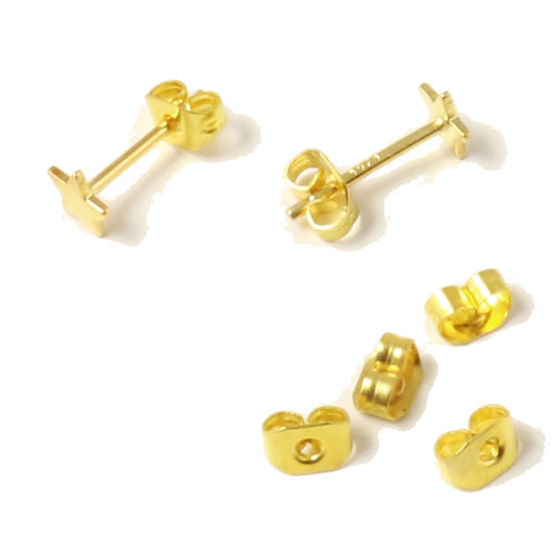 Earnuts for earstuds, Bulk purchase, gold-plated brass, 100pcs