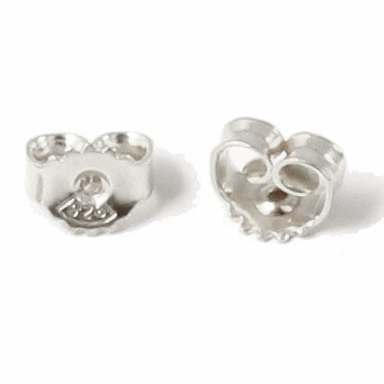 Earnuts for earstuds, high quality sterling silver, hole size 0.8-1mm, 1 pair