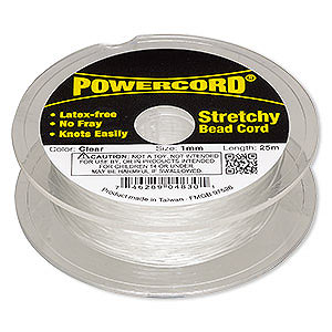 Elastic cord, full spool, Powercord, round, clear, 1mm, 25m