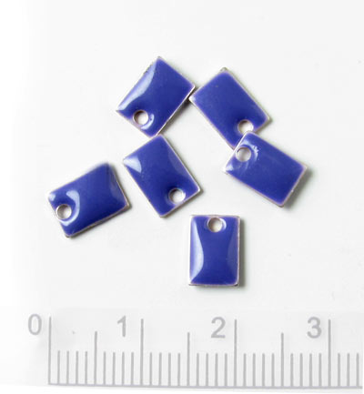 enamel charm, dark purple square, 8x5mm, 6pcs.