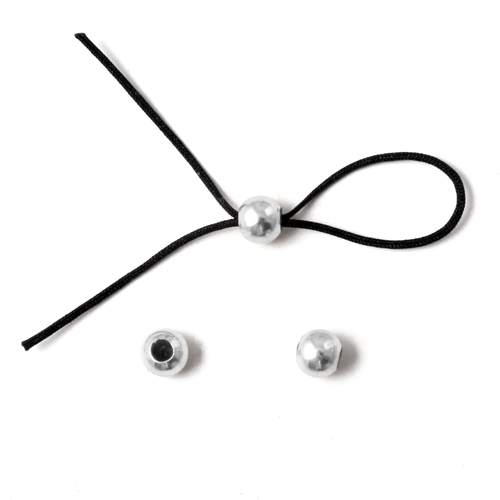 Adjustable locking bead, small, sterling silver, 3mm, 2pcs