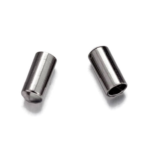 Cord end, gunmetal, Length 6mm, width 3mm, hole 2,5mm, 10pcs