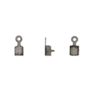 Chain finding for 4mm rhinestone chain, black brass, 6pcs.