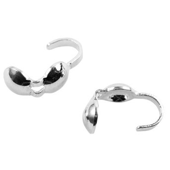 Crimp end, bead tip, Sterling silver, 7x3mm., 2pcs