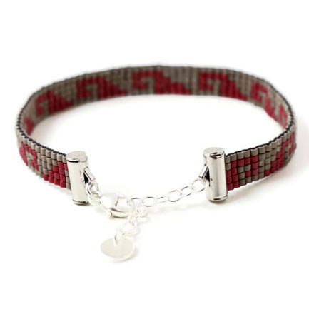 Miyuki cord ends for peyote stitch bracelets, 2 loops, silver coloured, 60x3mm, 2pcs.