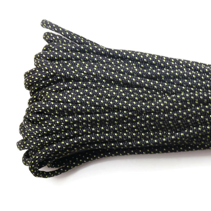 Paracord type 550, black, yellow dotted pattern, 4 mm, 2 m