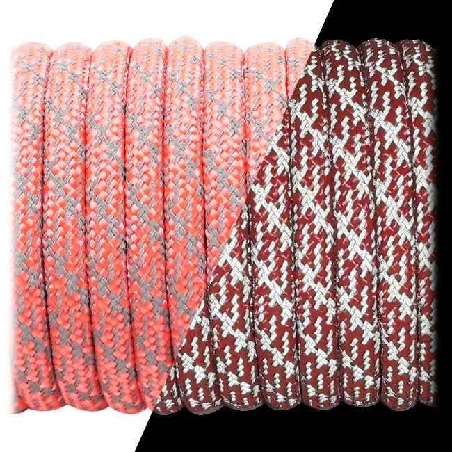Paracord, reflective, bulk purchase, super reflective, Orange Matrix, 3-4mm, 10m