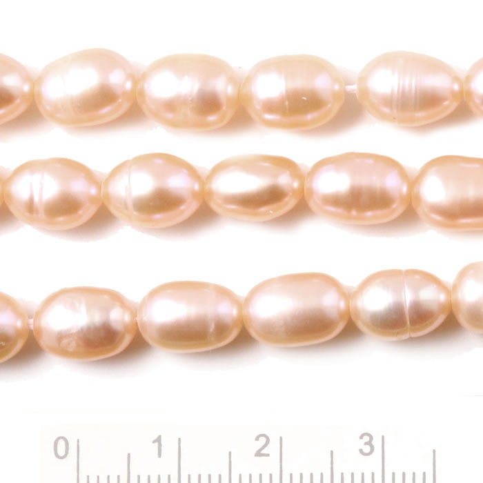 Freshwater pearl, peach color, drop, 10x8mm, 4pcs