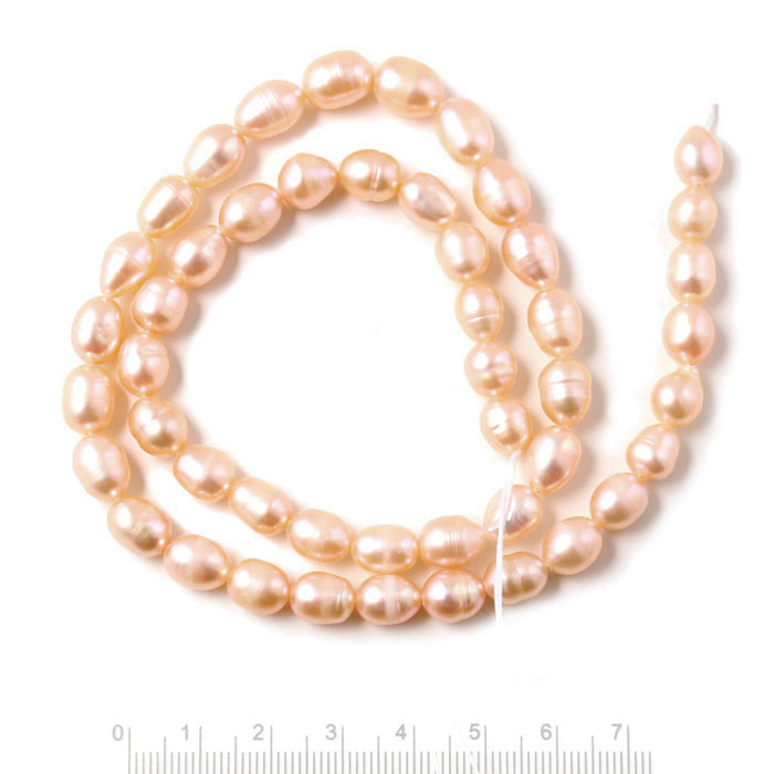 Freshwater pearl, peach color, drop, 10x8mm, 4pcs