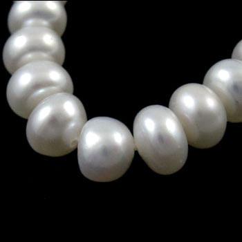 Freshwater pearl, full strand, white, rondelle, 4x5mm,  A-grade, 100pcs