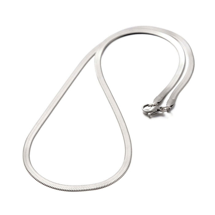 Flat Snake necklace, stainless steel, 3x0.6 mm, 45 cm