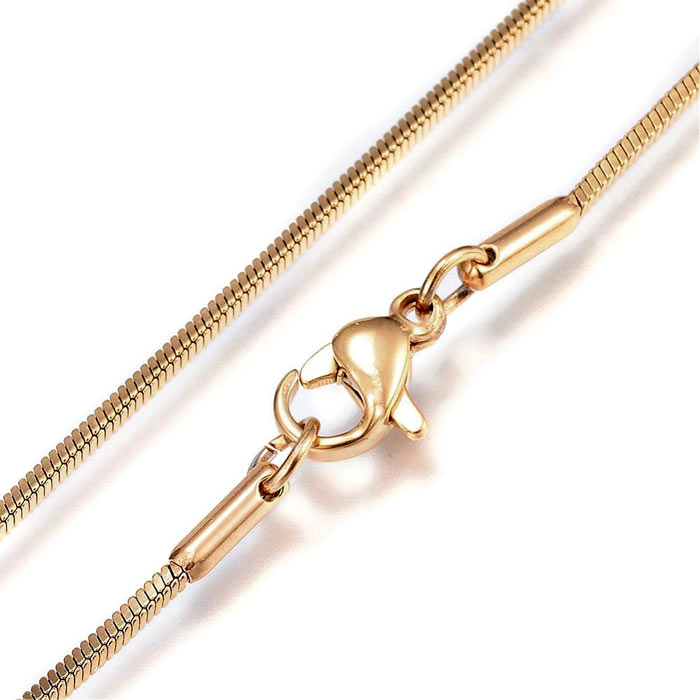 Snake necklace, gold-plated steel, 1,2 mm, 45 cm