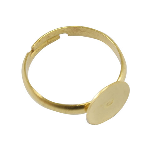 Finger ring, gilded brass, 8mm plate. Child size 44-48, 1pc.