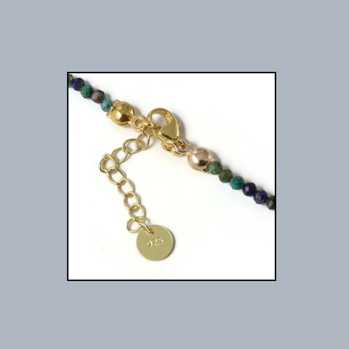 Chain extender, 2.5cm with 5mm 925-mark pendant, gold-plated silver, 1pc