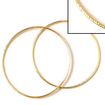 Thin brushed gilded silver rings, 18/16 mm, 2pcs.