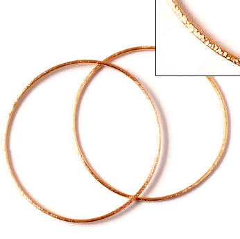 Brushed rose gilded silver rings, 18/16mm, 2pcs
