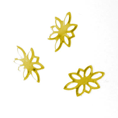 Jaggy pendant, gilded brass, 13x8mm, 10 pcs.