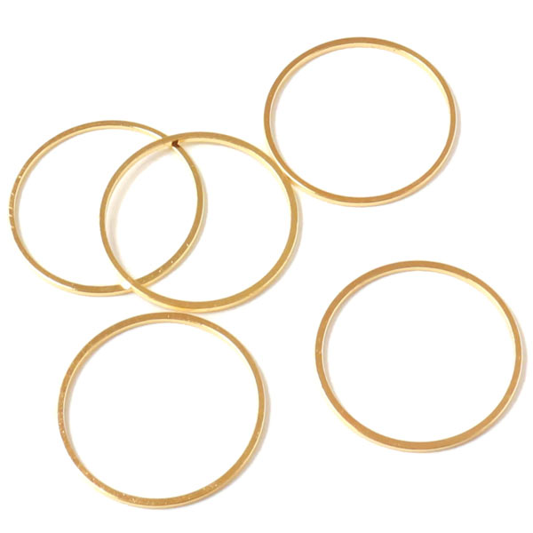 Ring, gilded brass, closed, flat wire, 20x1mm,  inner diameter 18mm, 10pcs