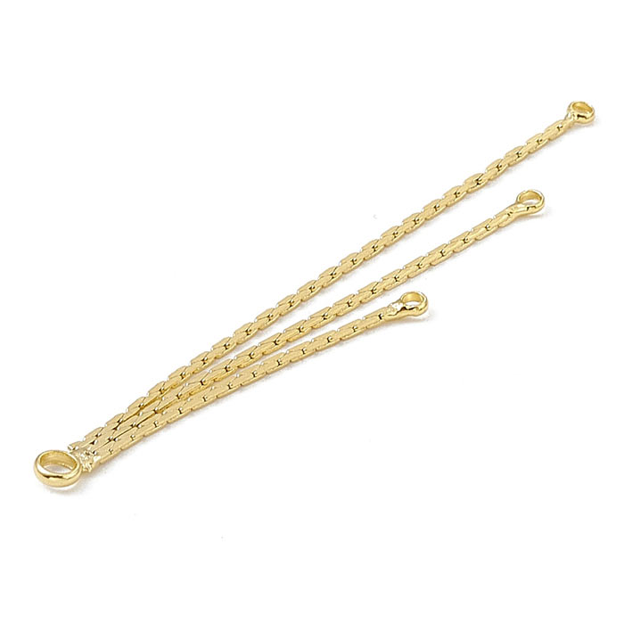 Chain pendant, 3-piece, with coreana chain, length 53 mm, gold-plated brass, 1 pc