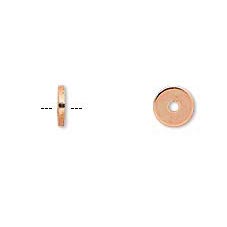 Connector bead, rosegold-plated brass, Heishi coin shape, 4x2mm, 20pcs
