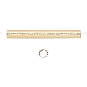 Straight tube, gilded brass, 16x2mm, 10pcs