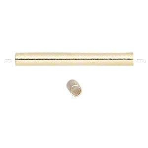Straight tube, gilded brass, 13x1.5mm, 10pcs.